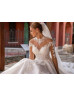 Long Sleeves Beaded Ivory Lace Tulle Exquisite Wedding Dress